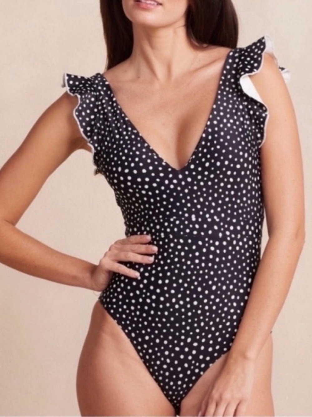 Summersalt Ruffle Backflip Black Polka Dot One-Piece 8